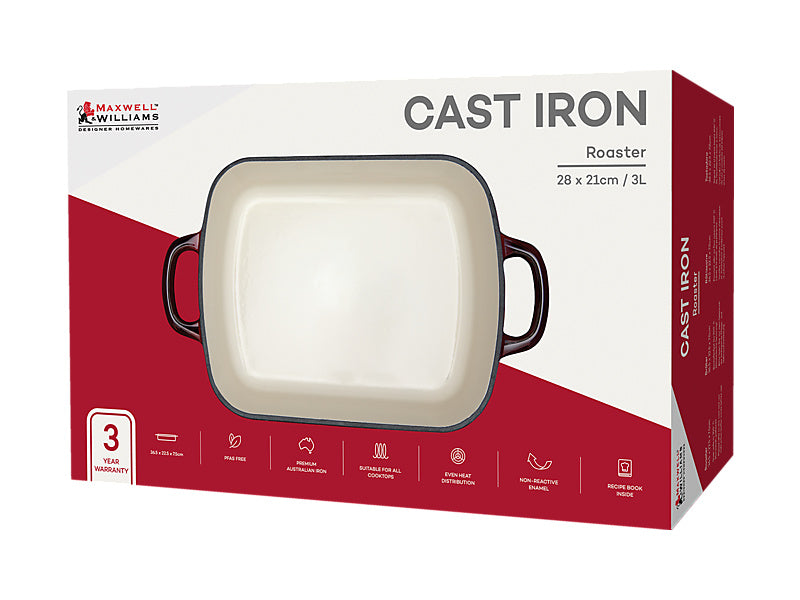Cast Iron Roaster Merlot - gift box packaging