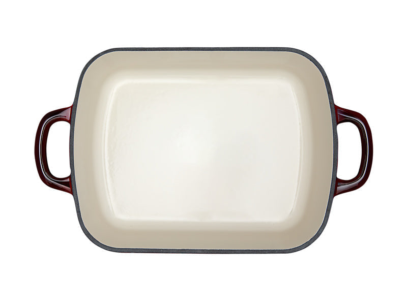 Cast Iron Roaster Merlot - overhead view