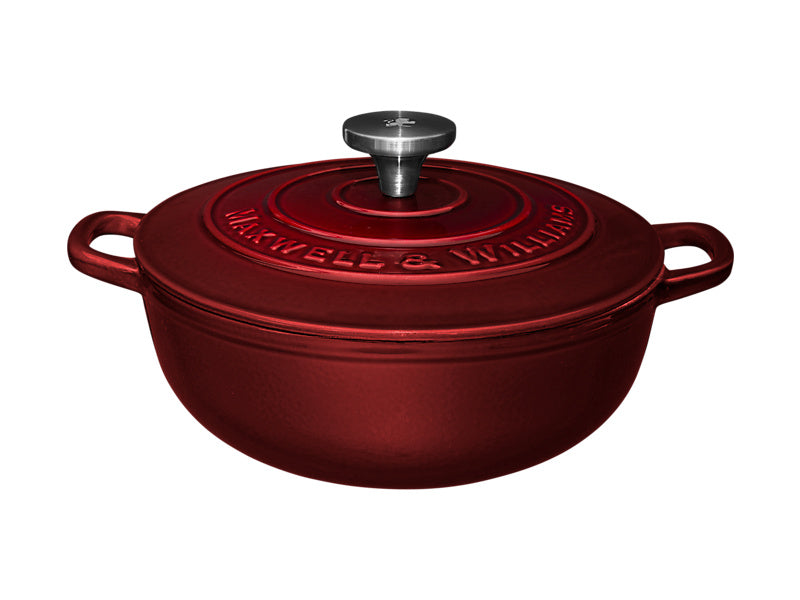 Maxwell & Williams Cast Iron Round Casserole Merlot 24cm 3.3L - enamelled cookware