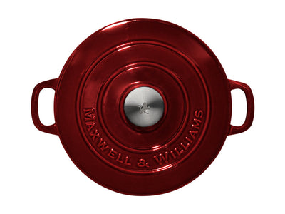 Maxwell & Williams Cast Iron Round Casserole Merlot 24cm 3.3L - lid detail