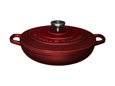 Maxwell & Williams Cast Iron Braiser Merlot 27cm 3.3L - cast iron casserole