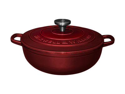 Maxwell & Williams Cast Iron Round Casserole Merlot 26cm 4L - stovetop to oven cookware