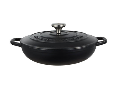 Maxwell & Williams Cast Iron Braiser 27cm Black - cast iron braiser cookware