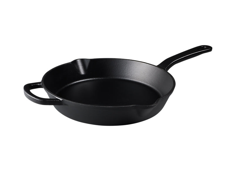 Maxwell & Williams Cast Iron Fry Pan 26cm Black - angled view