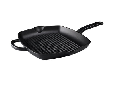 Maxwell & Williams Cast Iron Grill Pan 26cm Black - angled view