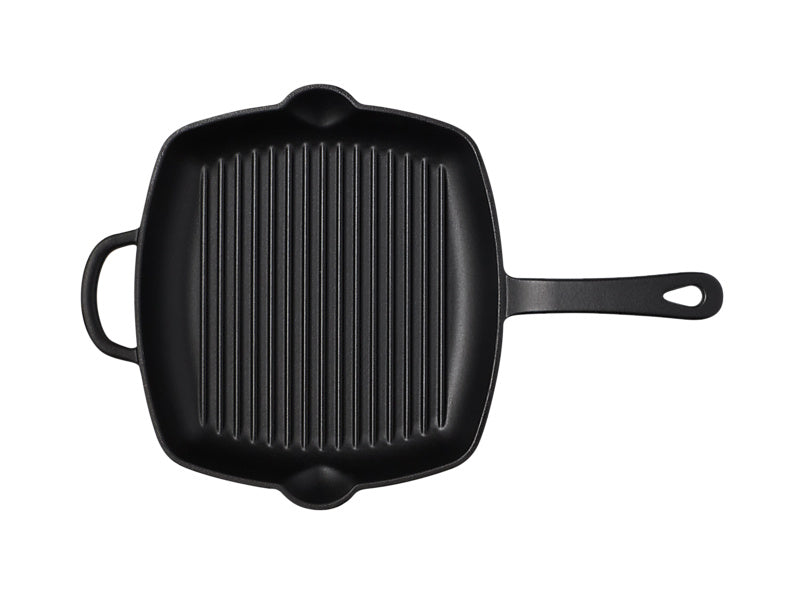 Maxwell & Williams Cast Iron Grill Pan 26cm Black - top down view