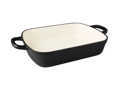 Maxwell & Williams Cast Iron Roaster 28x21cm Black - angled view