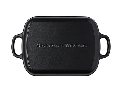 Maxwell & Williams Cast Iron Roaster 28x21cm Black - enamel interior detail