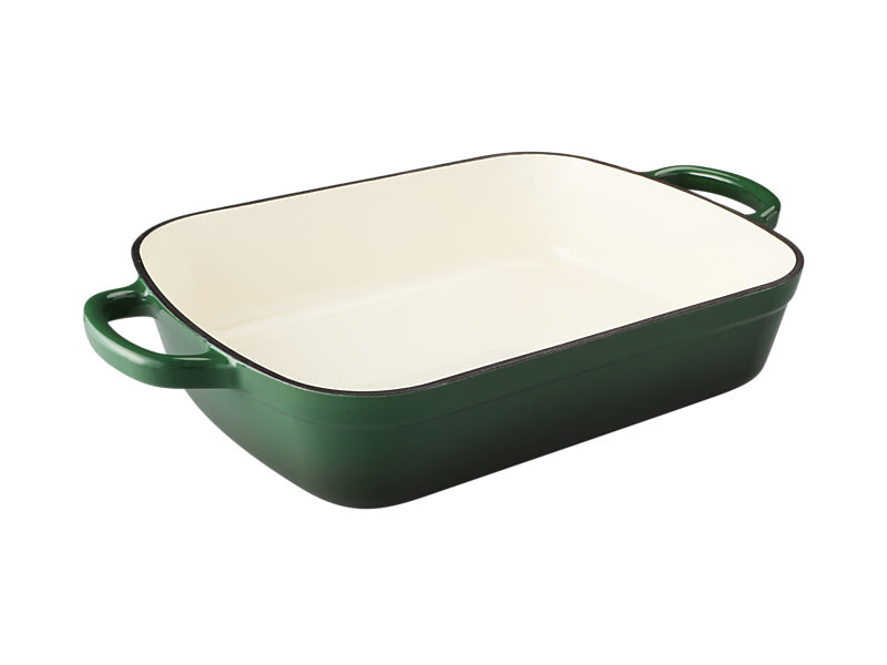 Maxwell & Williams Cast Iron Ergonomic Roaster 34x26cm angled view