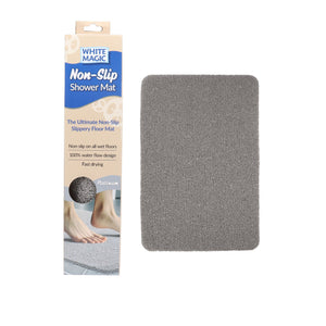 Non-Slip Shower Mat, Platinum – White Magic