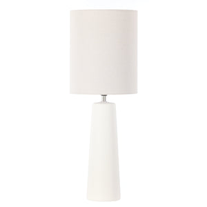 Amalfi Kent table lamp in white with grey linen shade