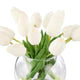 Rogue Tulip Bunch Sphere Vase Arrangement White
