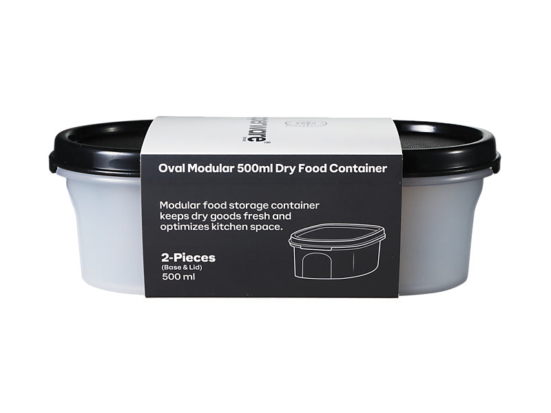 Tupperware Oval Dry Food Container 500ml - airtight modular storage (view 4)