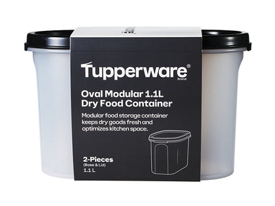 Tupperware Oval Dry Food Container 1.1L - airtight modular storage (view 4)