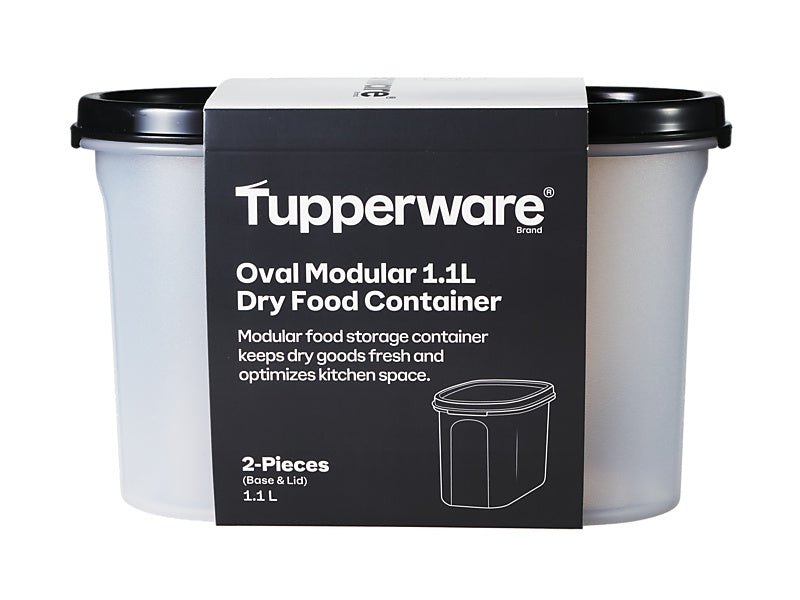Tupperware Oval Dry Food Container 1.1L - airtight modular storage (view 4)