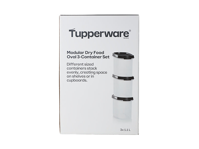 Tupperware Modular Oval Dry Food Container Set 3pc – Gift Box