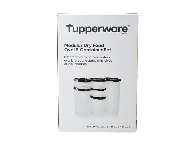 Tupperware Modular Oval Dry Food Container Set 6pc – Gift Box