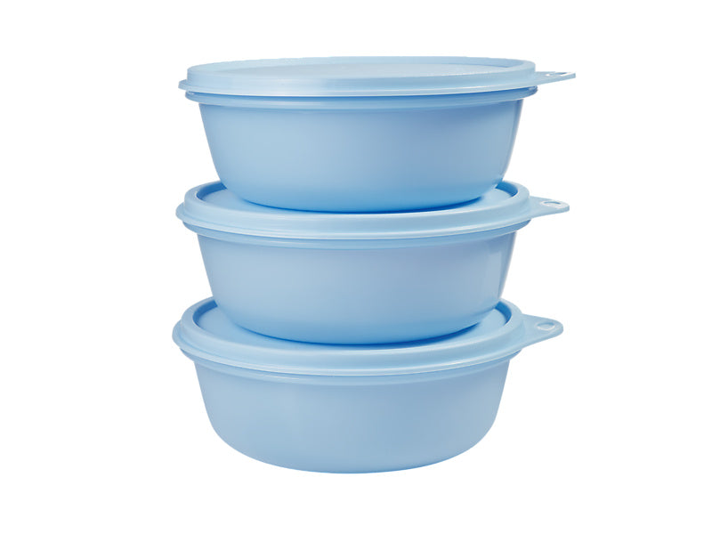 Tupperware Modular Medium Bowl Set 3pc 600ml Blue – Gift Box