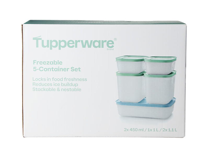 Tupperware Freezable Container Set 5pc – Freezer to Fridge Storage