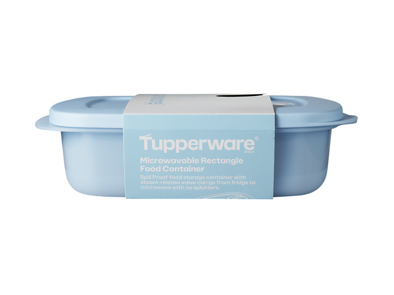 Tupperware Microwave Food Container 1L Blue - vented rectangular (view 4)