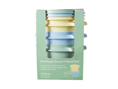 Tupperware Heritage Small Bowl Set 3pc 600ml – Sealed Bowls