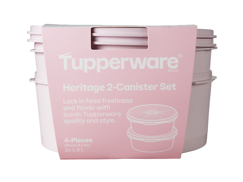 Tupperware Heritage Canister Set 2pc 1.8L – Pink Pantry Storage