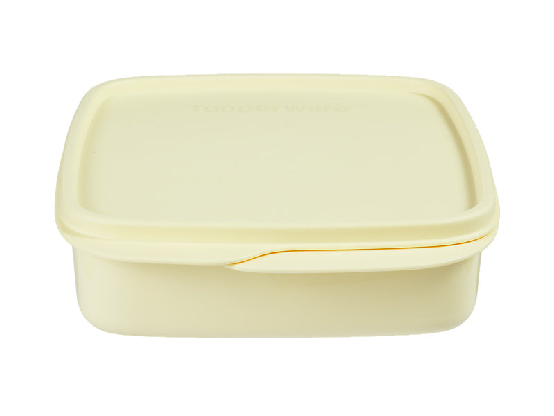 Tupperware Square Lunch Box 550ml Yellow - divided snack container (view 2)