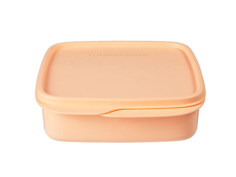 Tupperware Square Lunch Box 550ml Orange - divided snack container (view 2)