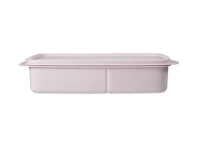 Tupperware Rectangular Lunch Box 1L Pink - 3-compartment leak-resistant