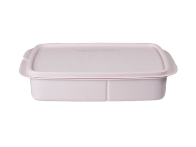 Tupperware Rectangular Lunch Box 1L Pink - 3-compartment leak-resistant (view 2)