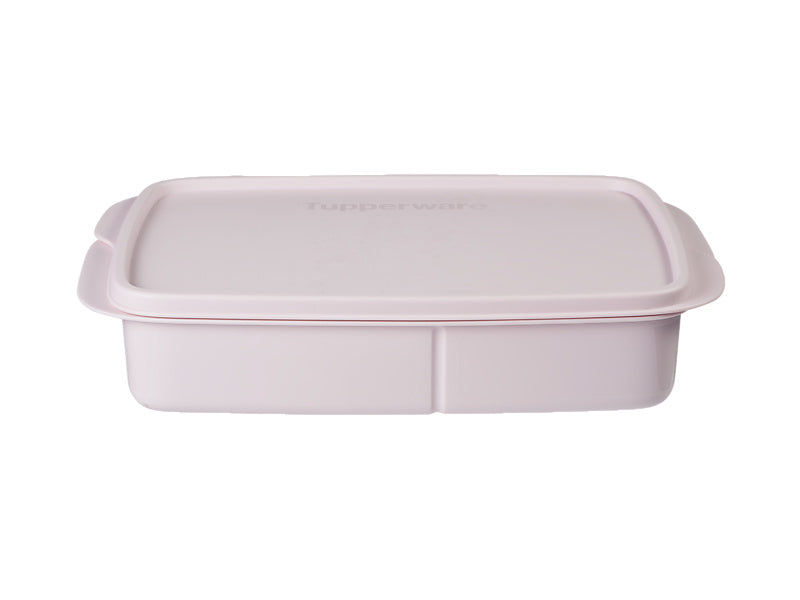 Tupperware Rectangular Lunch Box 1L Pink - 3-compartment leak-resistant (view 2)