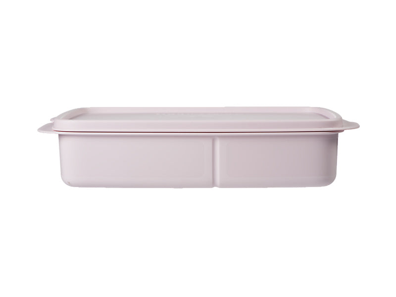 Tupperware Rectangular Lunch Box 1L Pink - 3-compartment leak-resistant