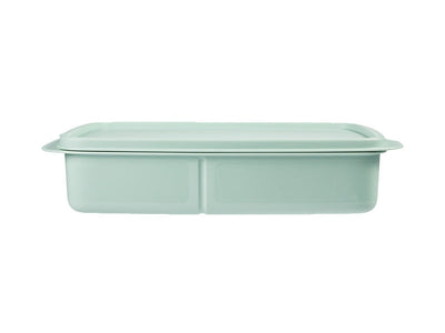 Tupperware Rectangular Lunch Box 1L Green - 3-compartment leak-resistant