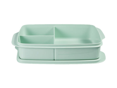 Tupperware Rectangular Lunch Box 1L Green - 3-compartment leak-resistant (view 3)