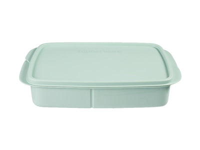 Tupperware Rectangular Lunch Box 1L Green - 3-compartment leak-resistant (view 2)