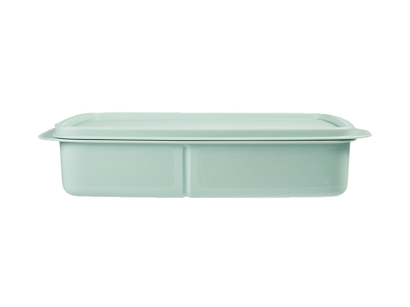 Tupperware Rectangular Lunch Box 1L Green - 3-compartment leak-resistant