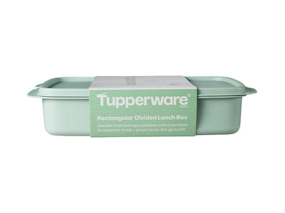 Tupperware Rectangular Lunch Box 1L Green - 3-compartment leak-resistant (view 4)