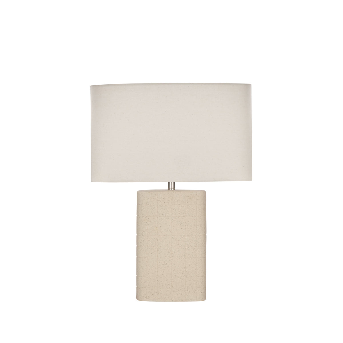 Amalfi Riva beige table lamp — ceramic base with linen drum shade