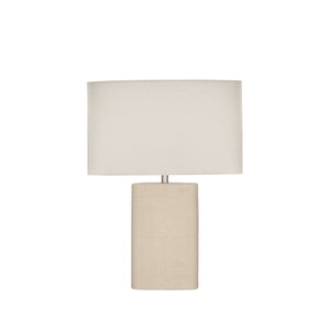 Amalfi Riva beige table lamp — ceramic base with linen drum shade