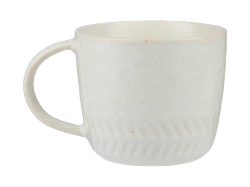Maxwell & Williams Mug Club Nordic Mug Herringbone White 400ml - angle view handle detail