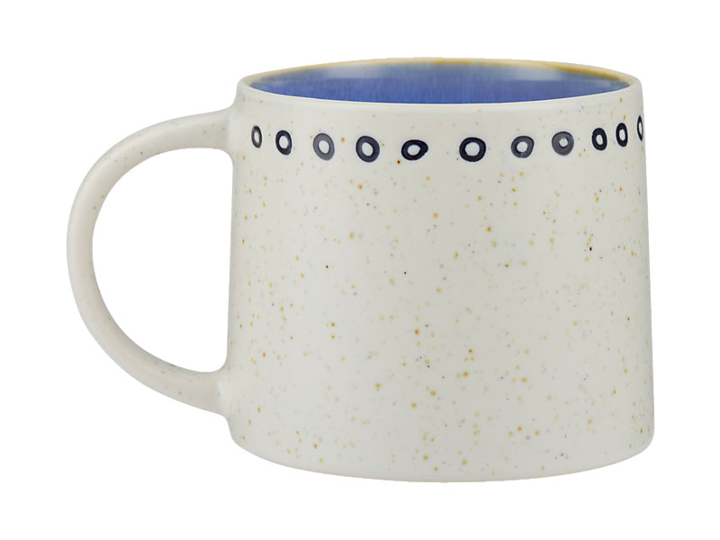 Maxwell & Williams Indigo Blue Mug Circle 330ml angle view - reactive glaze stoneware mug