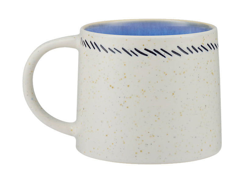 Maxwell & Williams The Mug Club Indigo Blue Mug Line 330ml angle view - reactive glaze mug