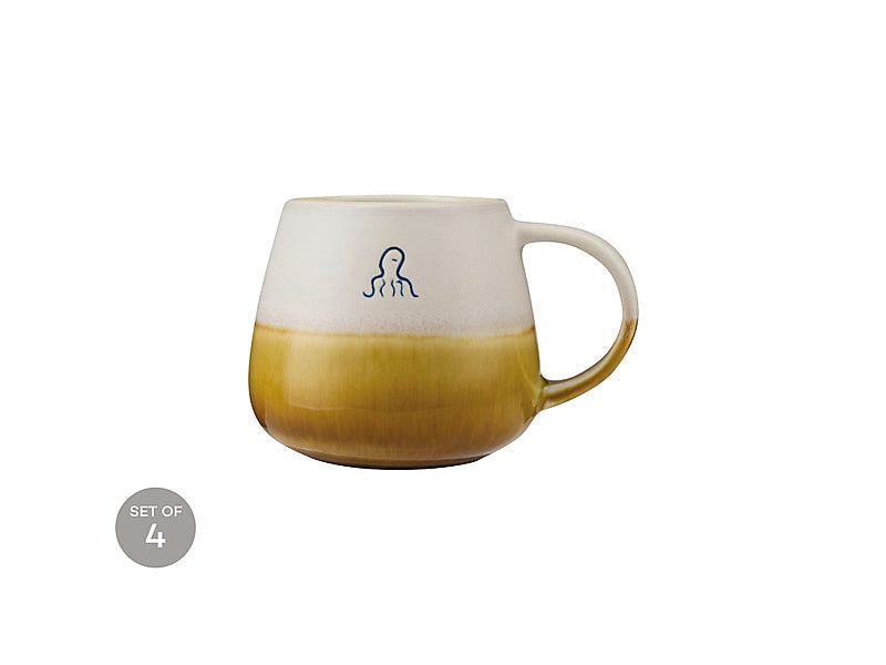 Maxwell & Williams The Mug Club Oceanic Snug Mug Octopus 400ml pack of 4 - reactive glaze coffee mug