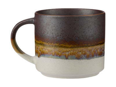 Maxwell & Williams The Mug Club Earthy Mug Steel 370ml angle view - stoneware coffee mug