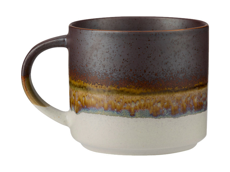 Maxwell & Williams The Mug Club Earthy Mug Steel 370ml angle view - stoneware coffee mug