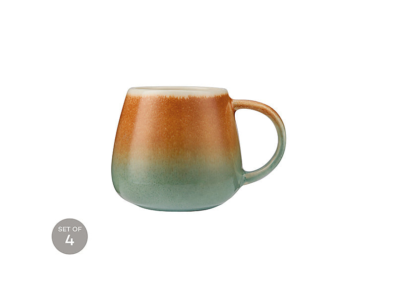 Maxwell & Williams The Mug Club Aurora Snug Mug Caramel Green - set of 4
