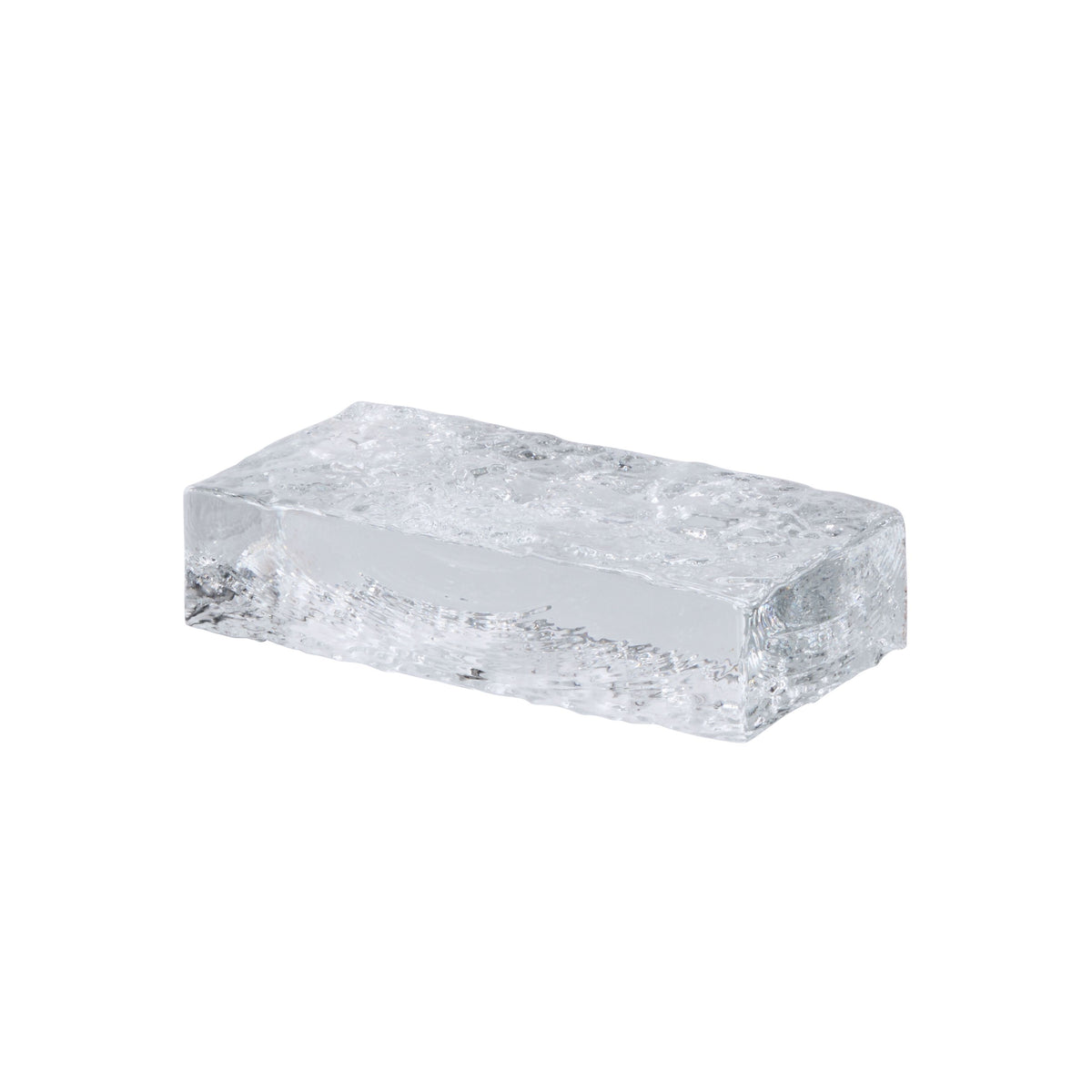 SKU G0001419 Bernard Glass Brick Sculpture clear ripple glass brick