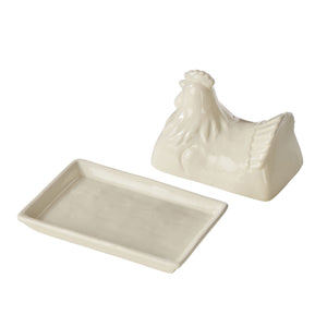 Davis & Waddell hen butter dish — lid detail view