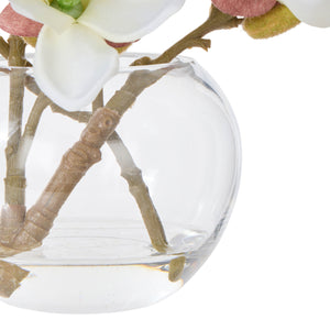 Faux Mini Magnolia Sphere Vase 16cm