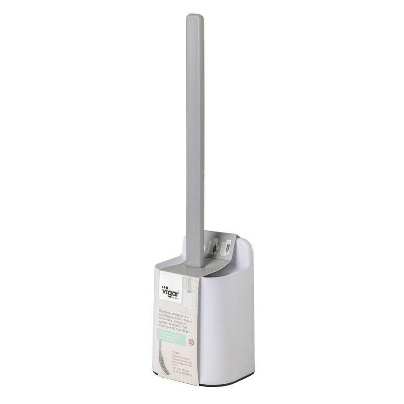 Vigar Essential Wall Mounted Toilet Brush Set White in use
